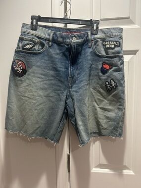 Lucky Brand Men's Light Blue Denim Patch Shorts